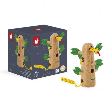 Jouet enfant 18 mois - Jeu de laçage, jouet en bois - Janod