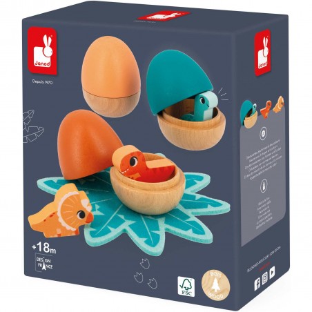 Jouet éveil dinosaure bébé - Œufs dino, pour enfant 18 mois - Janod