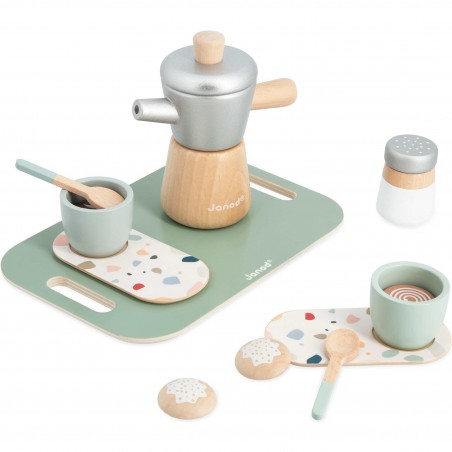 Set café jouet - Accessoires dinette bois, enfant dès 2 ans - Janod