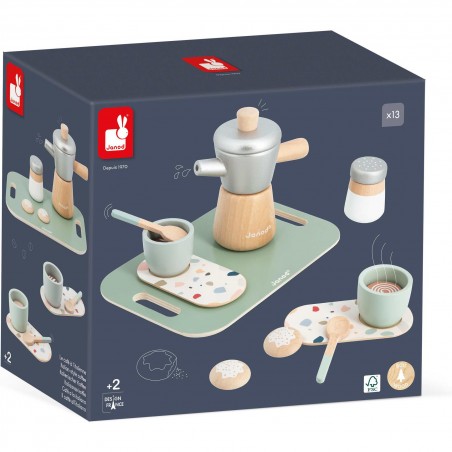 Set café jouet - Accessoires dinette bois, enfant dès 2 ans - Janod