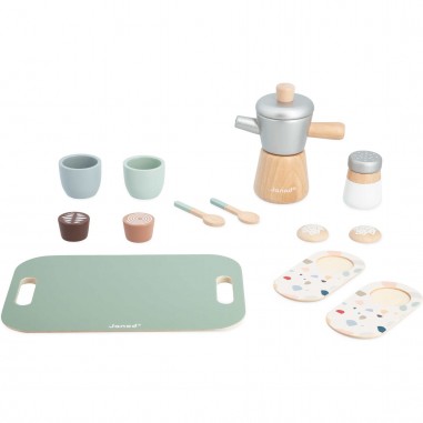 Set dinette café jouet - Accessoires cuisine bois, enfant dès 2