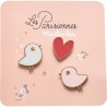 Set de 3 pin's laqués Oiseaux "Les Parisiennes" - Moulin Roty