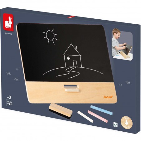 Tableau en bois enfant - Ardoise, tableau à poser, dès 3 ans - Janod