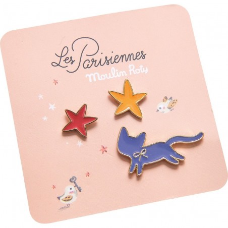 3 Pin's Chat "Les Parisiennes" - Moulin Roty