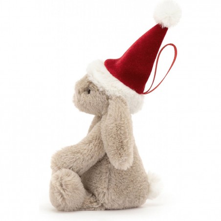 Peluche Lapin Beige Bashful Noël à suspendre - Jellycat