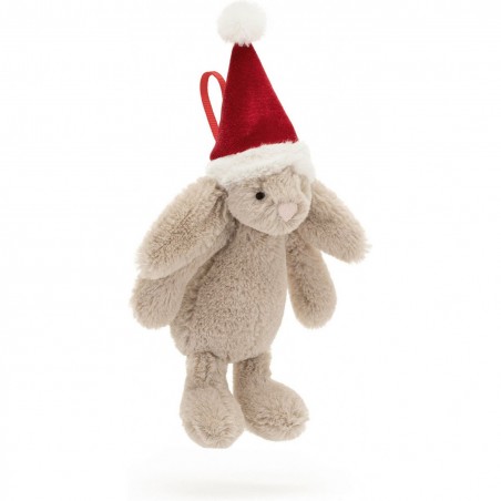 Peluche Lapin Beige Bashful Noël à suspendre - Jellycat