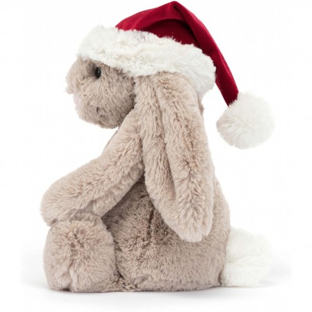 Peluche Lapin Beige Bashful Noël - 31 cm - Jellycat