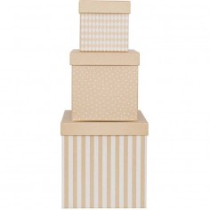 Set 3 boîtes cubes naturelles - Jabadabado