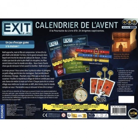 Exit Calendrier de l'Avent : A La Poursuite du Livre d'Or - Jeux de société - Iello
