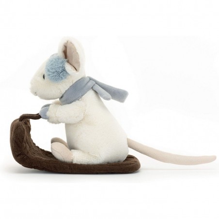Peluche souris sur une luge Merry - Jellycat