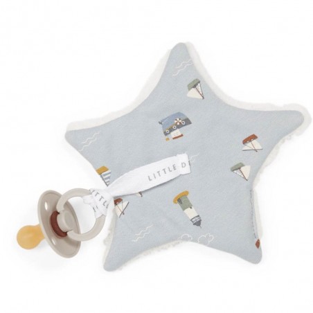 Doudou attache-sucette - Sailors Bay Blue - Little Dutch