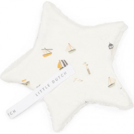 Doudou attache-sucette Sailors Bay White - Little Dutch