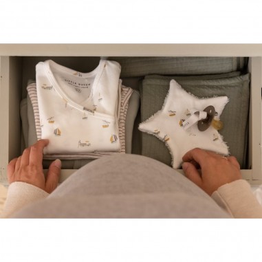 Doudou attache-sucette Sailors Bay White - Little Dutch