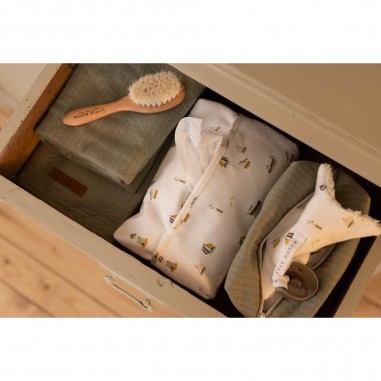 Doudou attache-sucette Sailors Bay White - Little Dutch