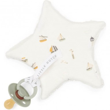 Doudou attache-sucette Sailors Bay White - Little Dutch