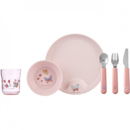 Coffret repas enfant mio 6 pcs - Flowers & Butterflies - Little Dutch