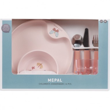 Coffret repas enfant mio 6 pcs - Flowers & Butterflies - Little Dutch