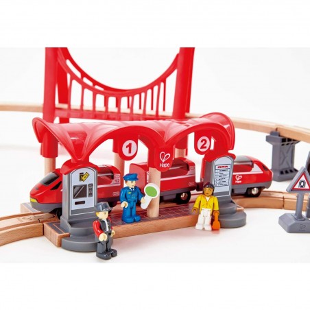 Circuit de train en bois - Ville animée - Hape Toys