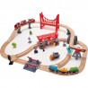 Circuit de train en bois - La ville animée - Hape Toys