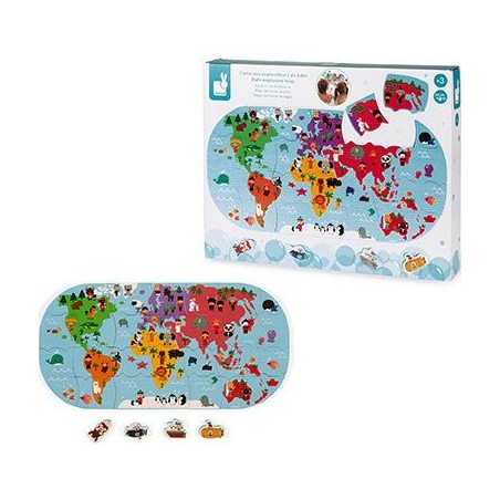 Jeu puzzle de bain "Carte des Explorateurs"