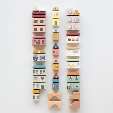 Circuit de train extension - Blocs bâtiments de ville - Little Dutch