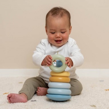 Anneaux à  empiler Bleu - Little Dutch