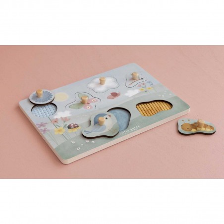 Puzzle tactile Flowers & Butterflies - Little Dutch