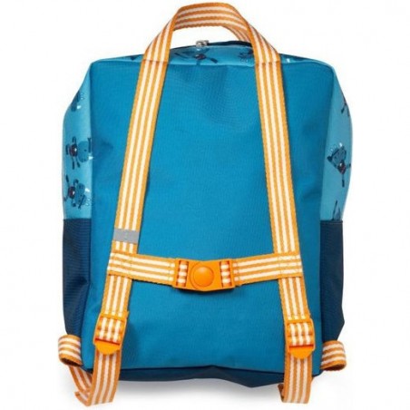 Sac à dos bleu rhino avec poche isotherme pour conserver le déjeuner - Lilliputiens