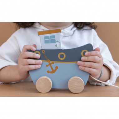 Jouet à tirer Bateau Sailors Bay - Little Dutch