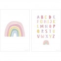 Poster A3 - Rainbow Alphabet - Pink - Little Dutch