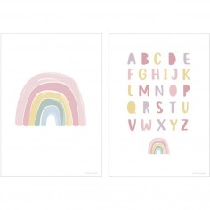 Poster A3 - Rainbow Alphabet - Pink - Little Dutch