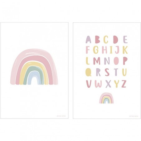 Poster Arc-ciel & Alphabet rose - Little Dutch