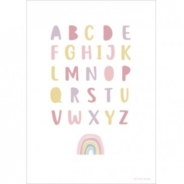 Poster Arc-ciel & Alphabet rose - Little Dutch