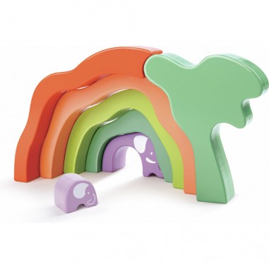 Blocs à empiler Safari Eléphant - Hape - Hape Toys
