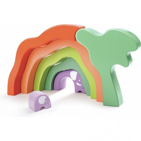 Blocs à empiler Safari Eléphant - Hape - Hape Toys