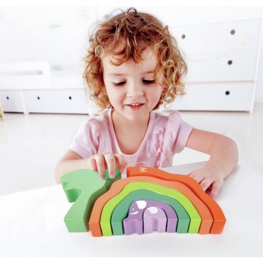 Blocs à empiler Safari Eléphant - Hape - Hape Toys