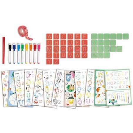 Coffret artistique Alphabet et chiffre à tracer - Hape - Hape Toys