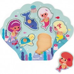 Puzzle en bois "Happy Mermaids" 6 pièces - Janod