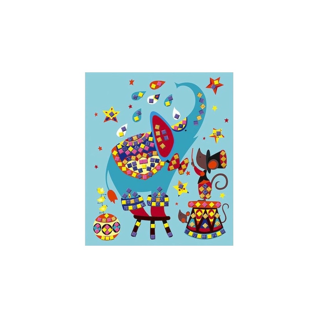 Kit Créatif Enfant - JANOD - Mosaïques en Mousse Circus - Multicolore - Dès  4 Ans