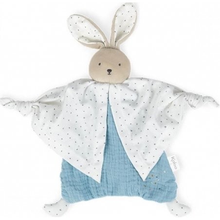 Doudou coton bio lapin bleu - Kaloo