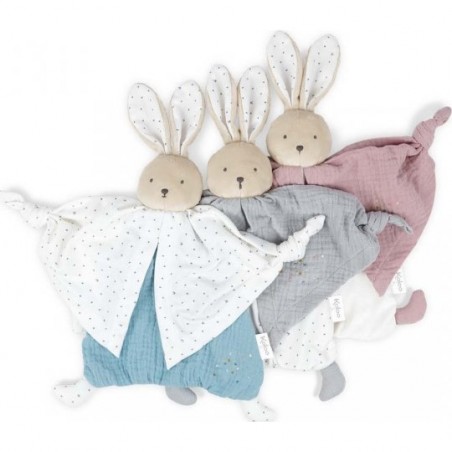 Doudou coton bio lapin bleu - Kaloo
