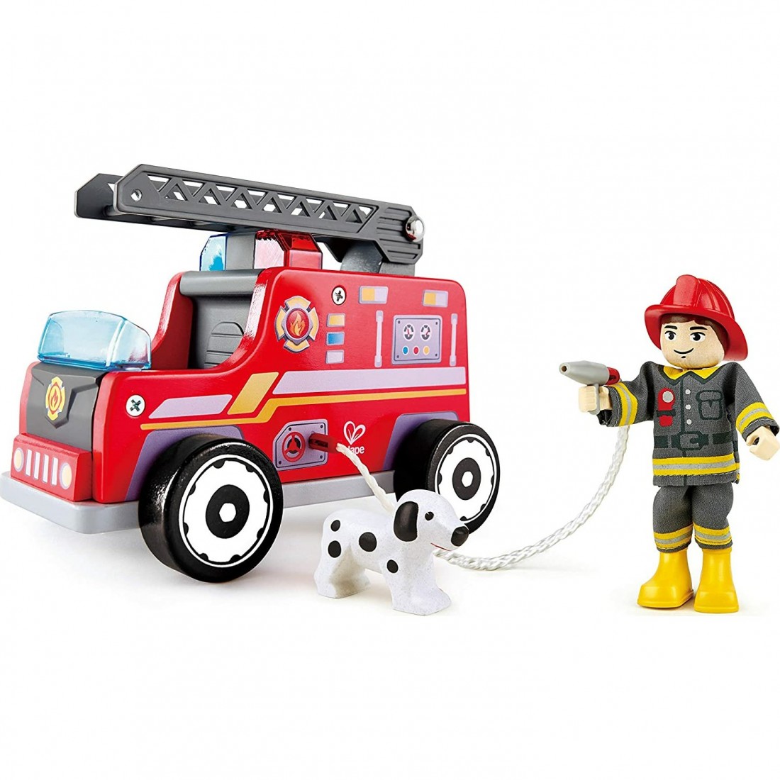 Camion de pompier avec sirène - Hape - Mini véhicules et circuits - Jeux  d'imagination