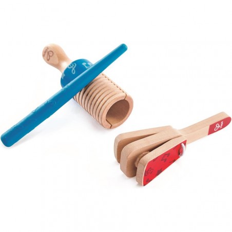 Duo de Percussion en bois instrument de musique de Hape - Hape Toys