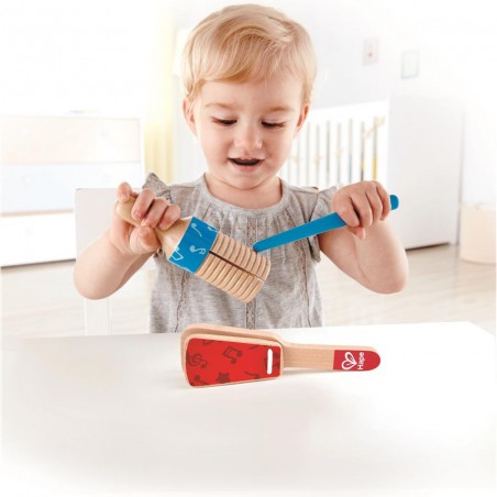Duo de Percussion en bois instrument de musique de Hape - Hape Toys