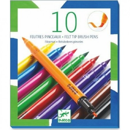 Pochette de 10 feutres Djeco - couleurs classiques