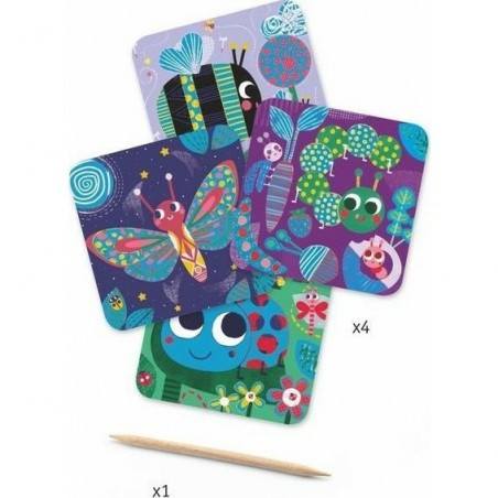 Cartes à gratter des Tout Petits Djeco - "Toutes Petites Bêtes"