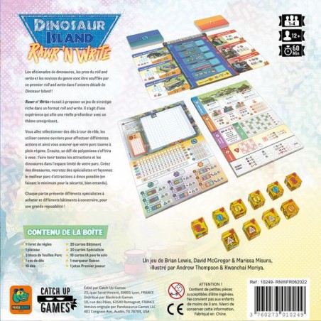 Jeu Dinosaur island Rawr'N'write - Jeu de société expert - Catch Up Games