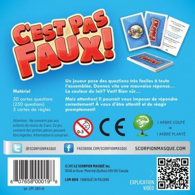 C'est pas faux - Jeu de société - Scorpion Masqué - Le Scorpion Masqué