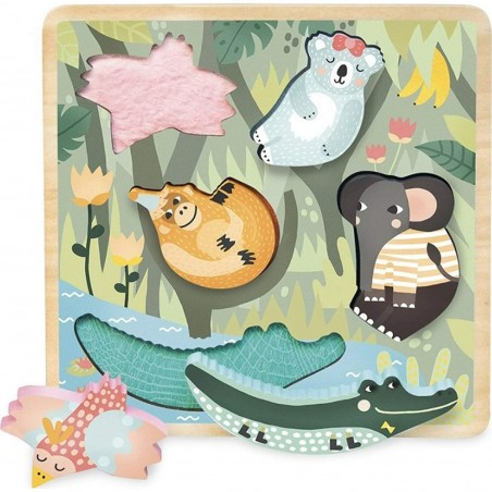 Encastrement tactile jungle - Vilac