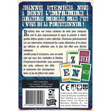 Caraktères - Jeux de société - Nuts Publishing
